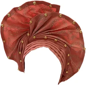 Women's African Wedding Headband Nigerian Turban In Aso Ebi Style Wedding Accessory