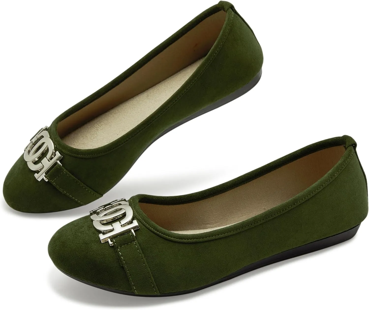 Women's Ballet Shoes Comfortable Slip on Round Toe Flat Casual Shoes for Walking, Driving, Dressy
