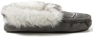 Women's Faux-Fur Beaded Vegan Moccasin Slipper Shoes