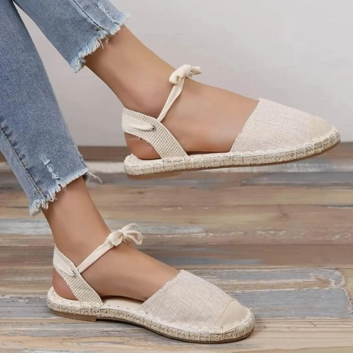 Women's Flat Bottom Sandals Rhinestone Open Toe Slip on Casual Sandals Comfortable Walking Flat Sandals