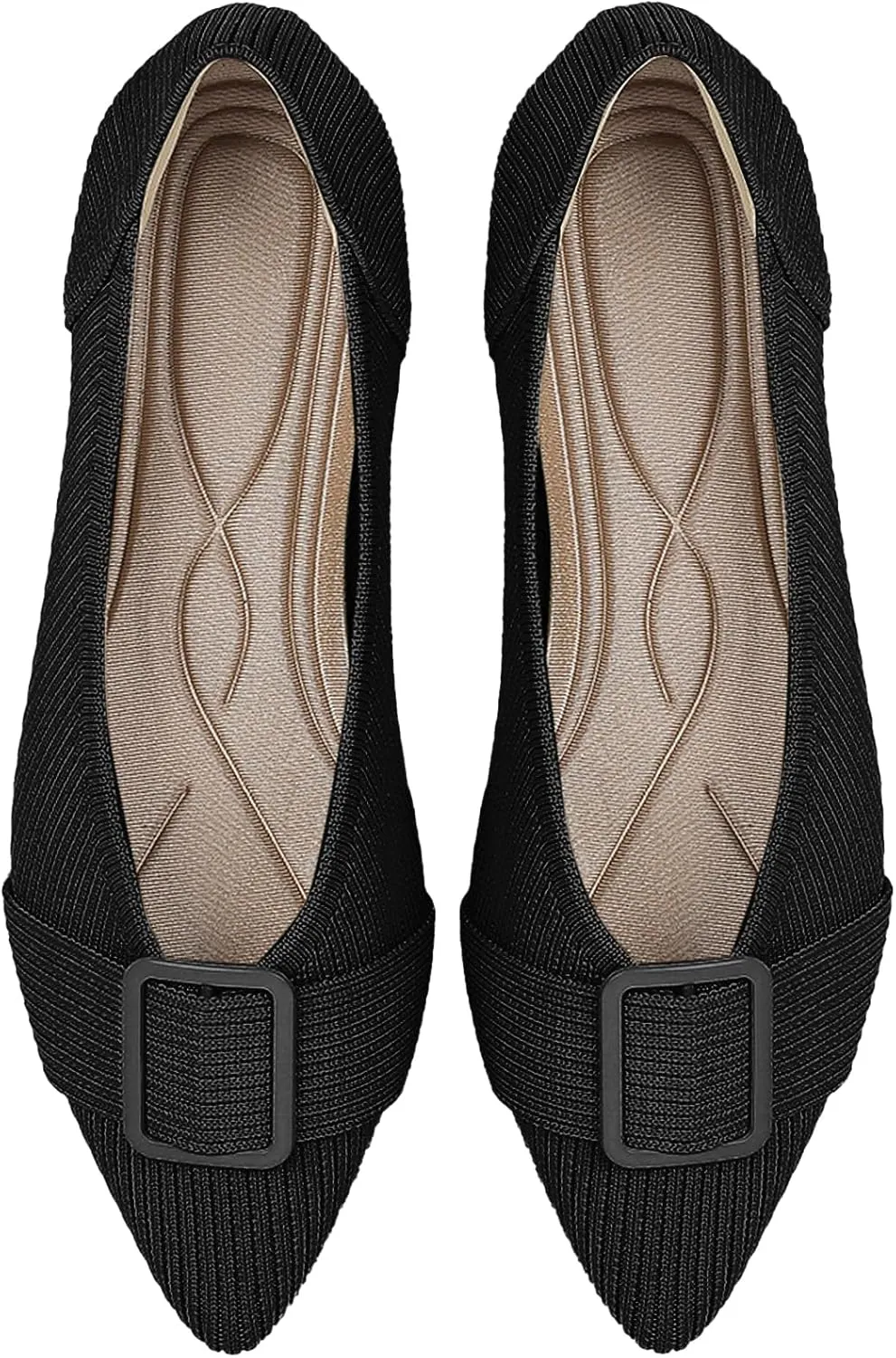 Women's Flats Pointed Toe Knit Ballet Comfortable Casual Dressy Office Shoes Work Flat