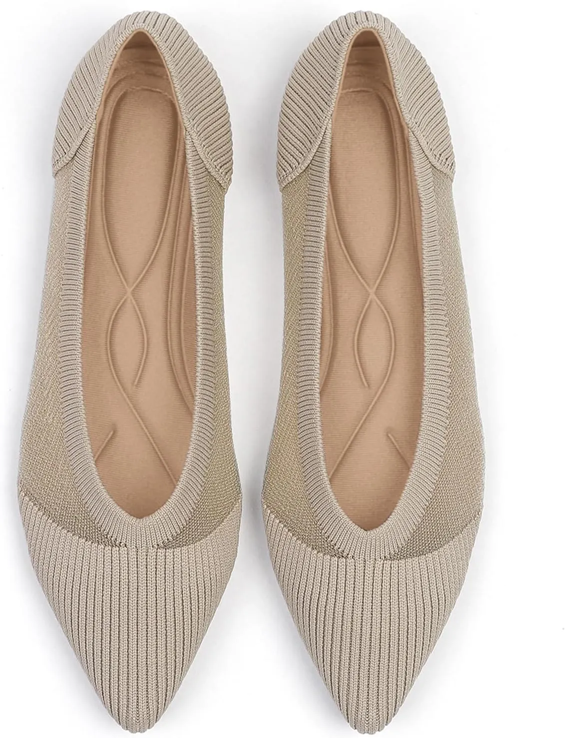 Women's Flats Shoes Pointed Toe Knit Ballet Comfortable Dressy Mesh Flat