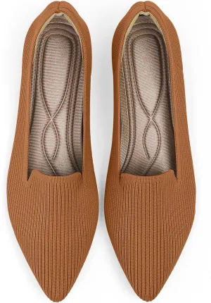 Women's Flats Shoes Pointed Toe Knit Washable Ballet Comfortable Dressy Work Flat