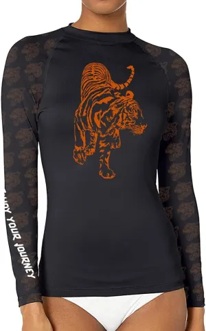 Women's Funny Cute Graphic Long Sleeve Rash Guard Sports Wicking T-Shirt for MMA BJJ Wrestling