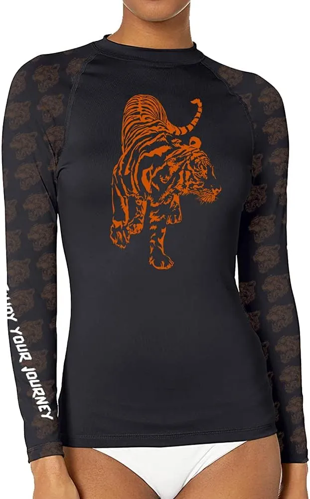 Women's Funny Cute Graphic Long Sleeve Rash Guard Sports Wicking T-Shirt for MMA BJJ Wrestling