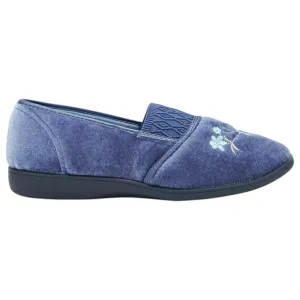 Womens Grosby Sasha Slippers Ladies Mid Blue Shoes Slip On Flats