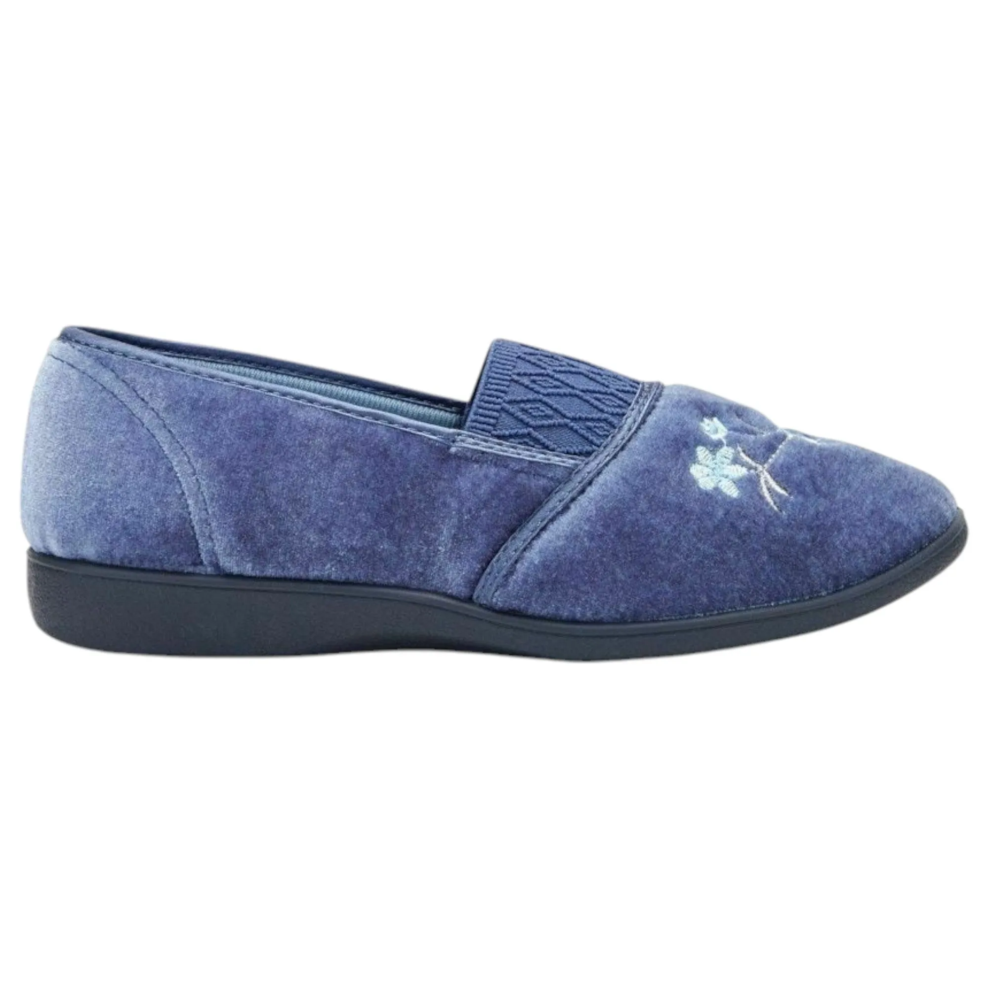 Womens Grosby Sasha Slippers Ladies Mid Blue Shoes Slip On Flats