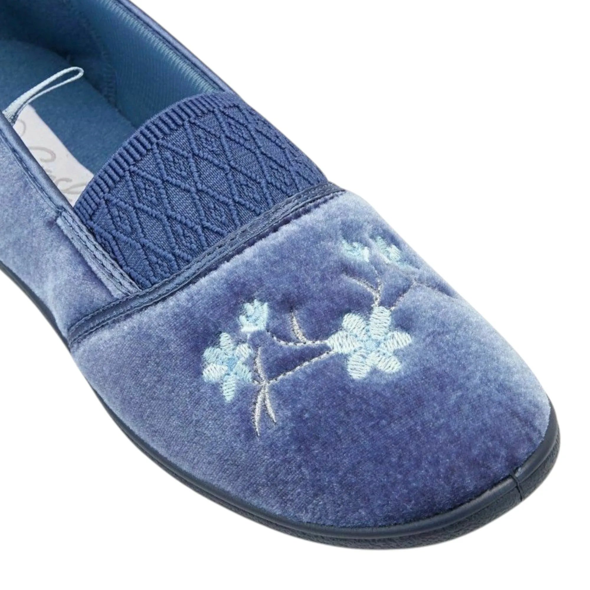 Womens Grosby Sasha Slippers Ladies Mid Blue Shoes Slip On Flats
