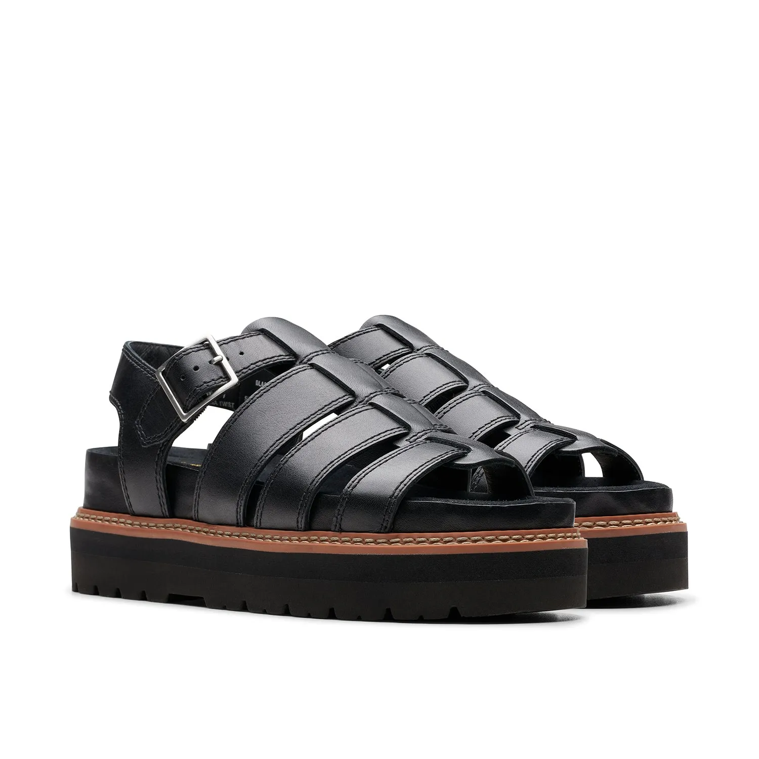 Womens Orianna Twist Black Leather