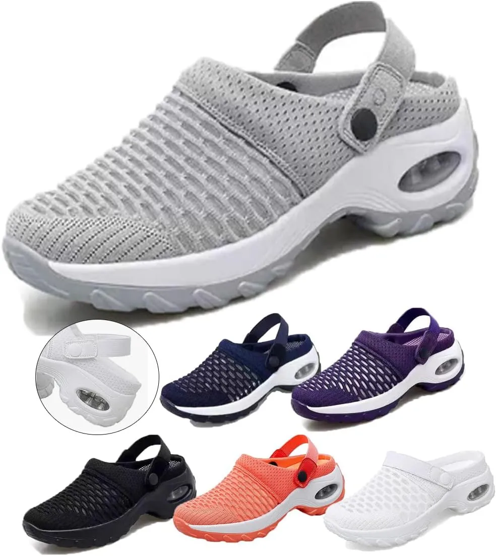 Women's Orthopedic Clogs with Air Cushion Support to Reduce Back and Knee Pressure, Walking Shoes Slippers Sandals Air Cushion Orthopedic Slip On Shoes