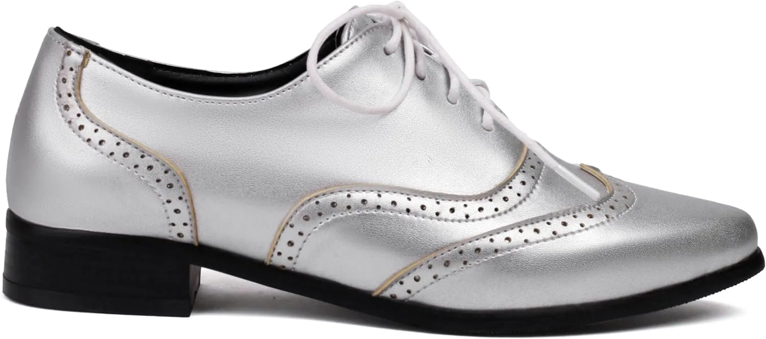 Women's Pointed Toe Oxford Flats Lace Up Brogue Comfort Wingtip Shoes Vintage Dress Low Heel Closed Toe Pumps