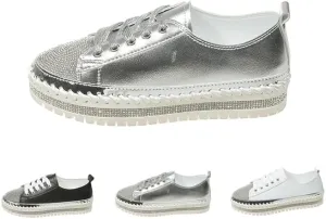 Women's Rhinestone Platform Loafers,Glitter Fashion Slip-On Sparkle Bling Sequin Sneakers Fall 2024 Casual Flat