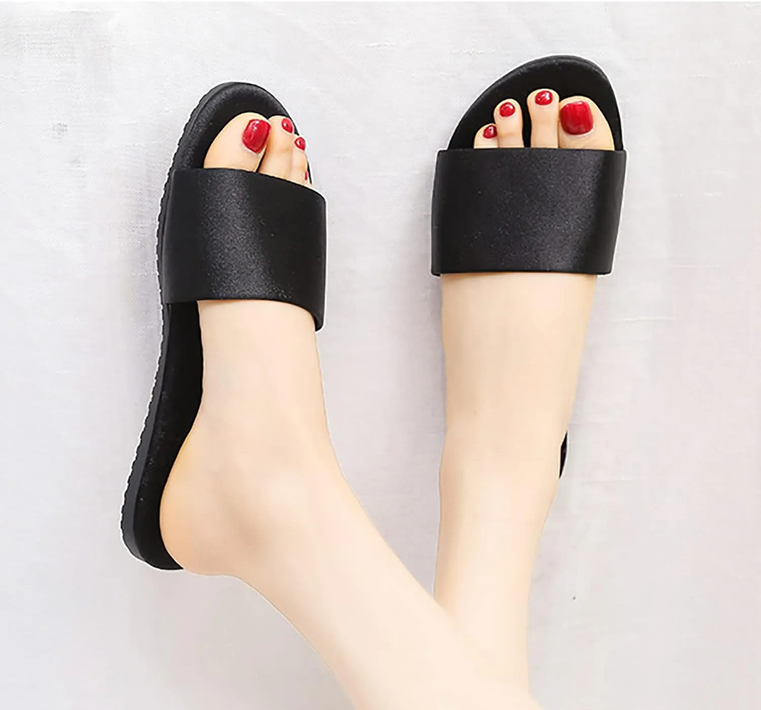 Women's satin slippers summer indoor breathable flat bottom comfortable sandals slippers