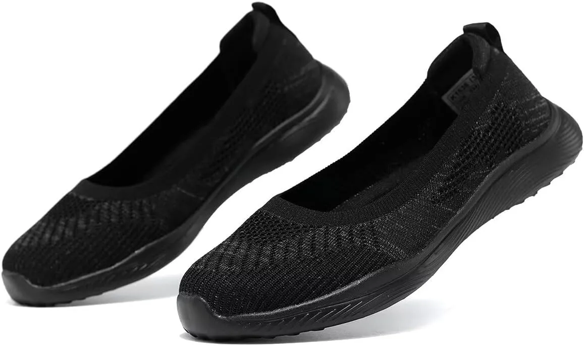 Women's Walking Shoes Breathable Lightweight Fashion Loafers Slip-Ons Sneakers Mesh Casual Ballet Flat Nurse Dress