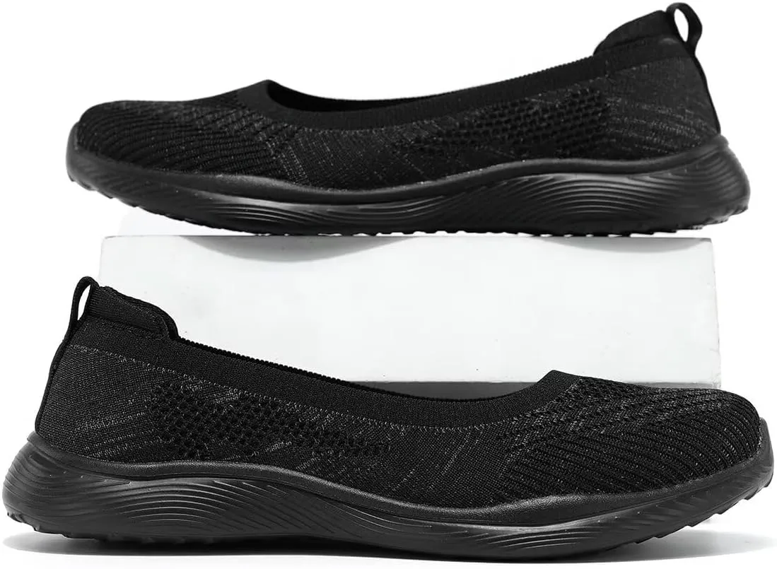 Women's Walking Shoes Breathable Lightweight Fashion Loafers Slip-Ons Sneakers Mesh Casual Ballet Flat Nurse Dress