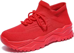 Women's Walking Shoes Slip-On Running Shoes- MD Sole Lightweight Sneakers for Women, Breathable Arch Support Running Gym Shoes