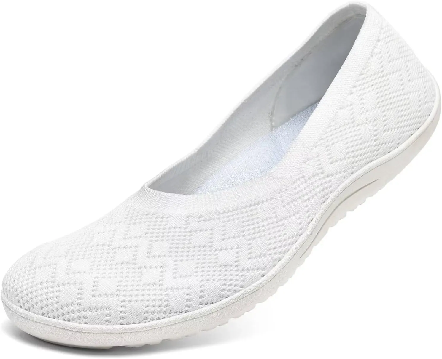 Women's Wide Toe Box Flats Shoes Knit Ballet Flat Slip-on Dress Walking Comfort Shoes