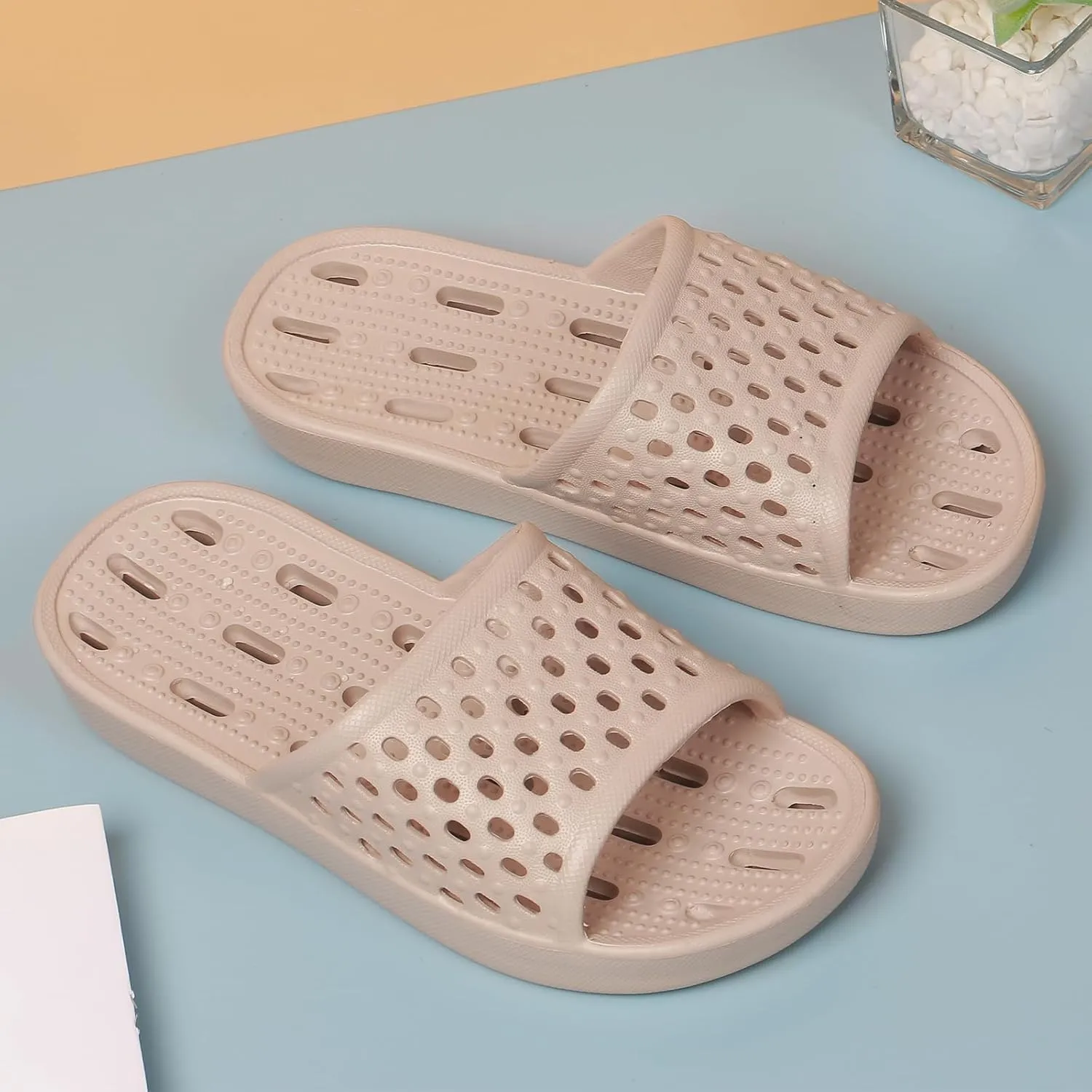 WOTTE Shower Sandals Women Quick Drying Bath Slippers Non Slip Dorm Shoes