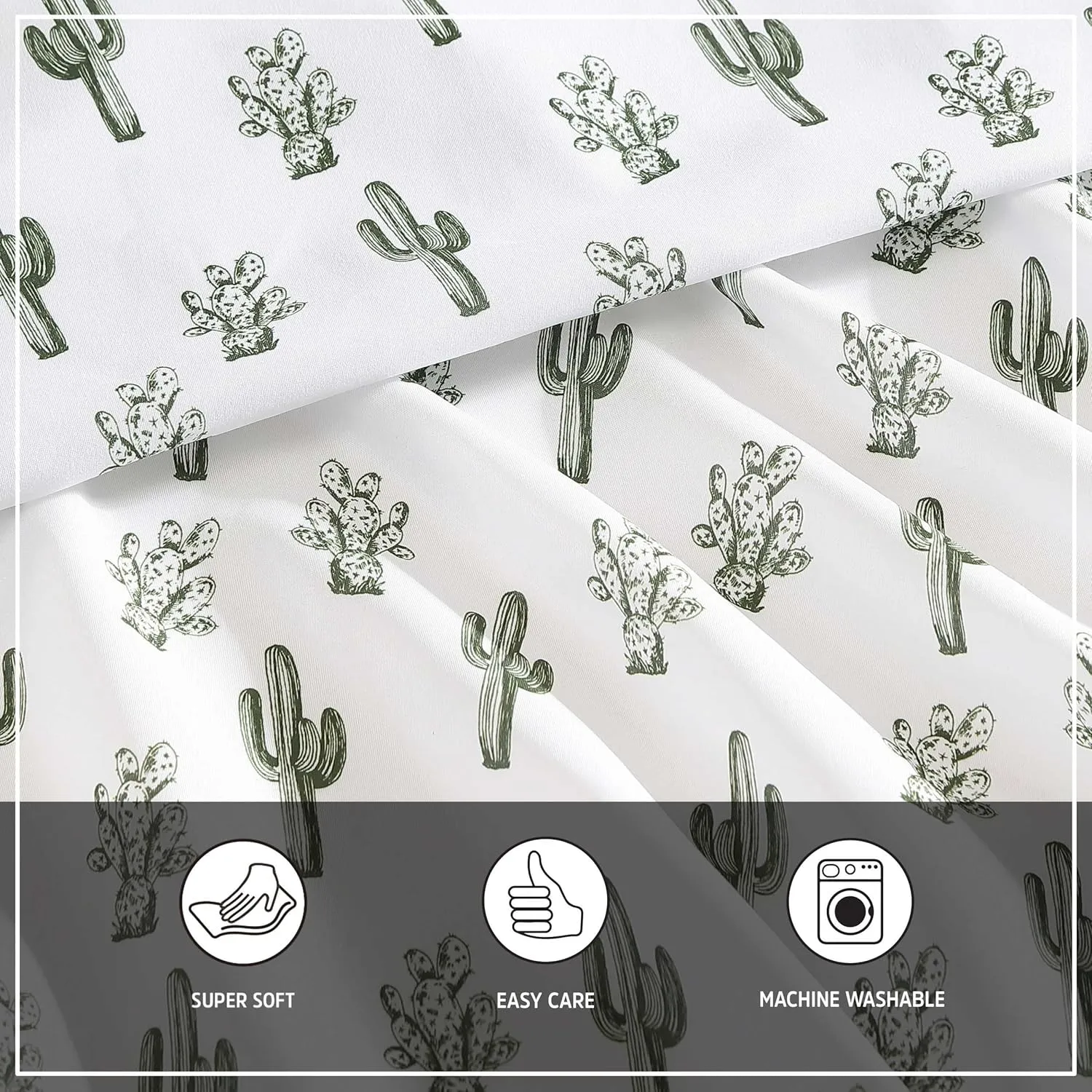 Wrangler - Twin Bed Sheets, Breathable & Wrinkle Resistant Bedding, Includes Matching Sham & Pillowcase, Dorm Essentials (Cacti Green)