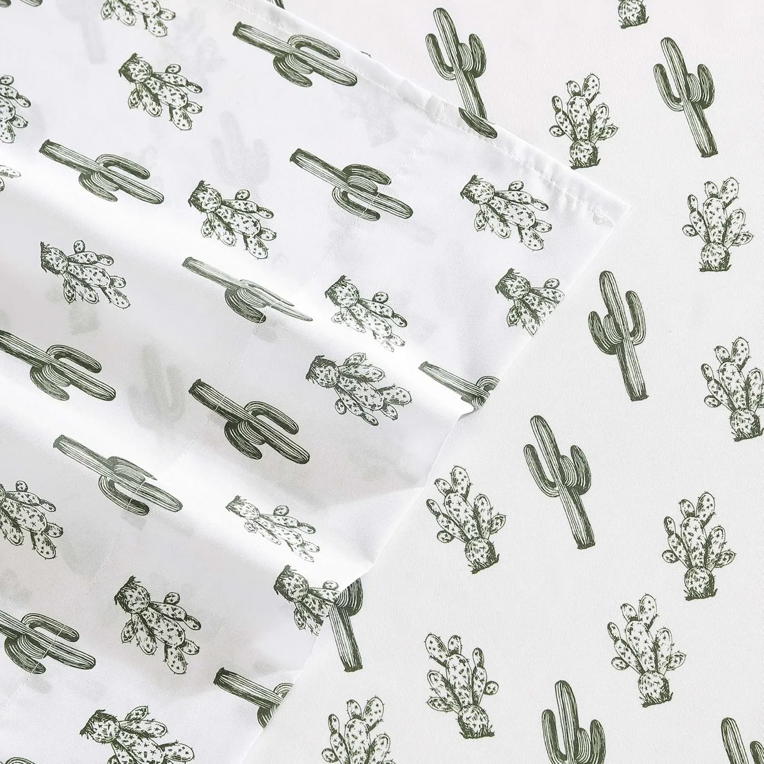 Wrangler - Twin Bed Sheets, Breathable & Wrinkle Resistant Bedding, Includes Matching Sham & Pillowcase, Dorm Essentials (Cacti Green)