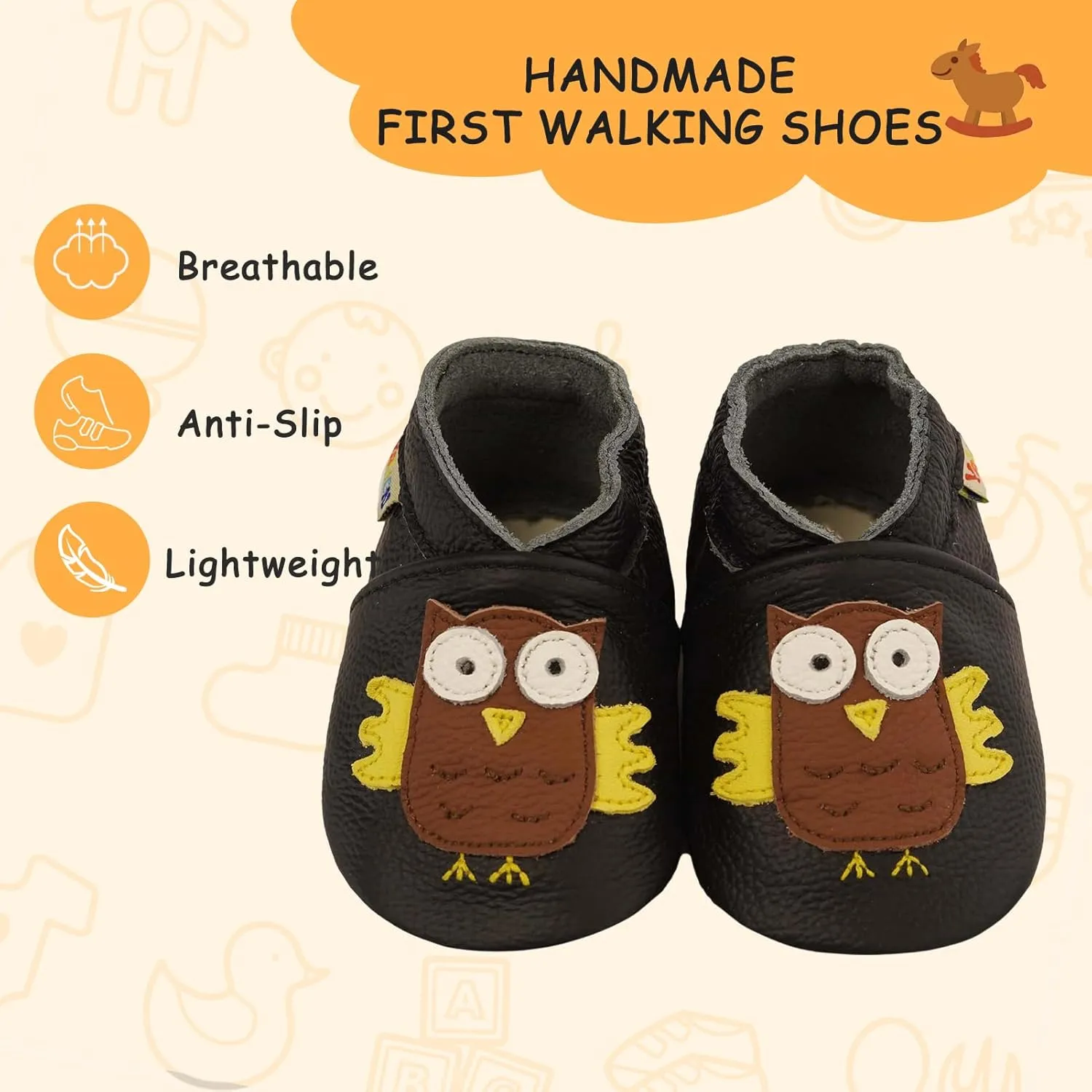 YALION Baby Soft Leather Shoes Suede Sole Infant Toddler First Walking Sports Crib Moccasins