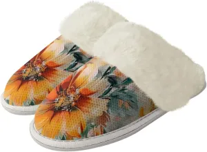 YEXIATODO Fuzzy Slippers Women Men Indoor and Outdoor House Shoes Memory Foam Slippers with Fur Edges