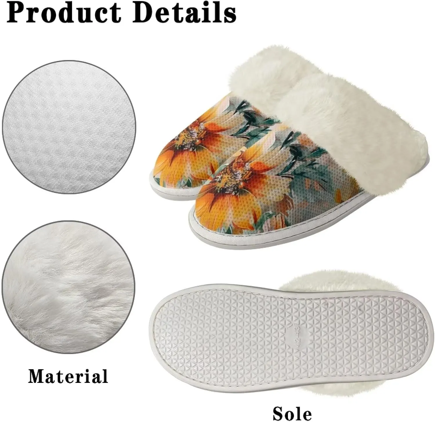 YEXIATODO Fuzzy Slippers Women Men Indoor and Outdoor House Shoes Memory Foam Slippers with Fur Edges