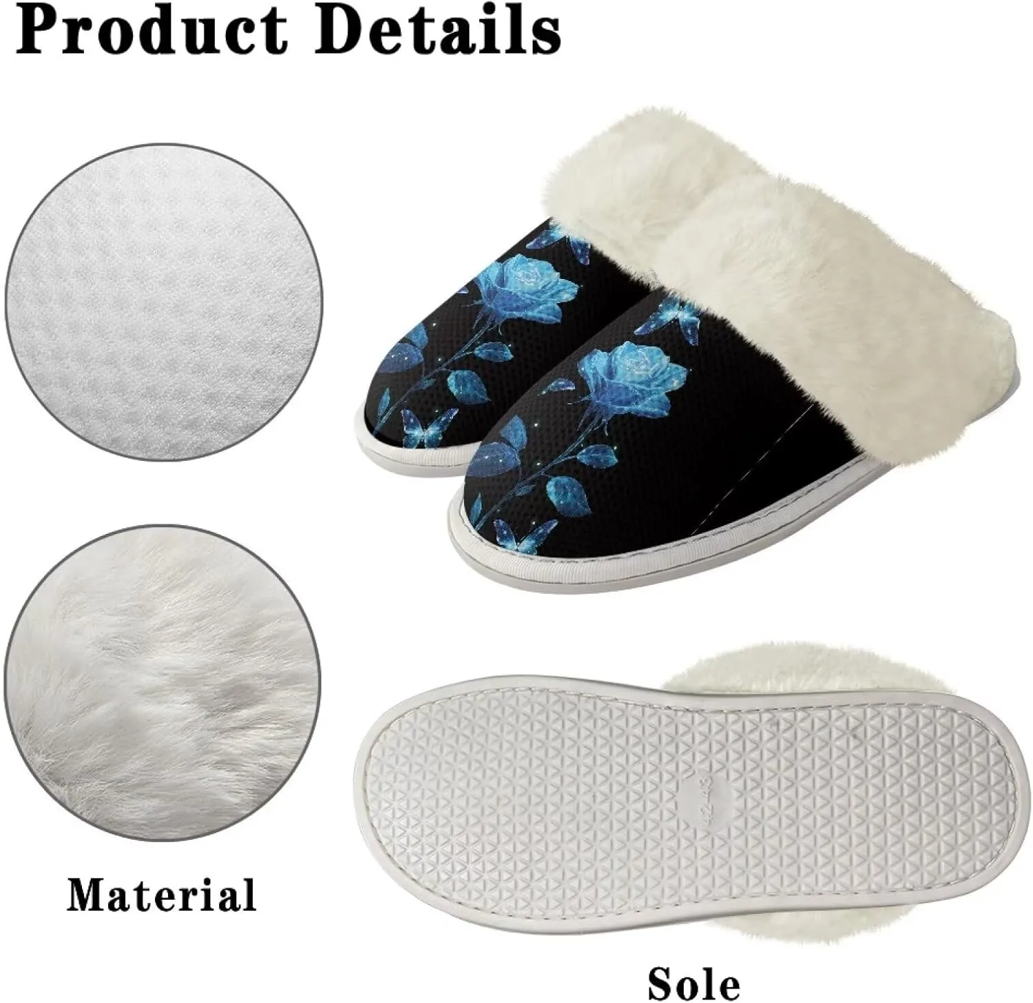 YEXIATODO Plush House Shoes Women Slippers Indoor Slipper for Winter Fuzzy Slippers for Men Unisex