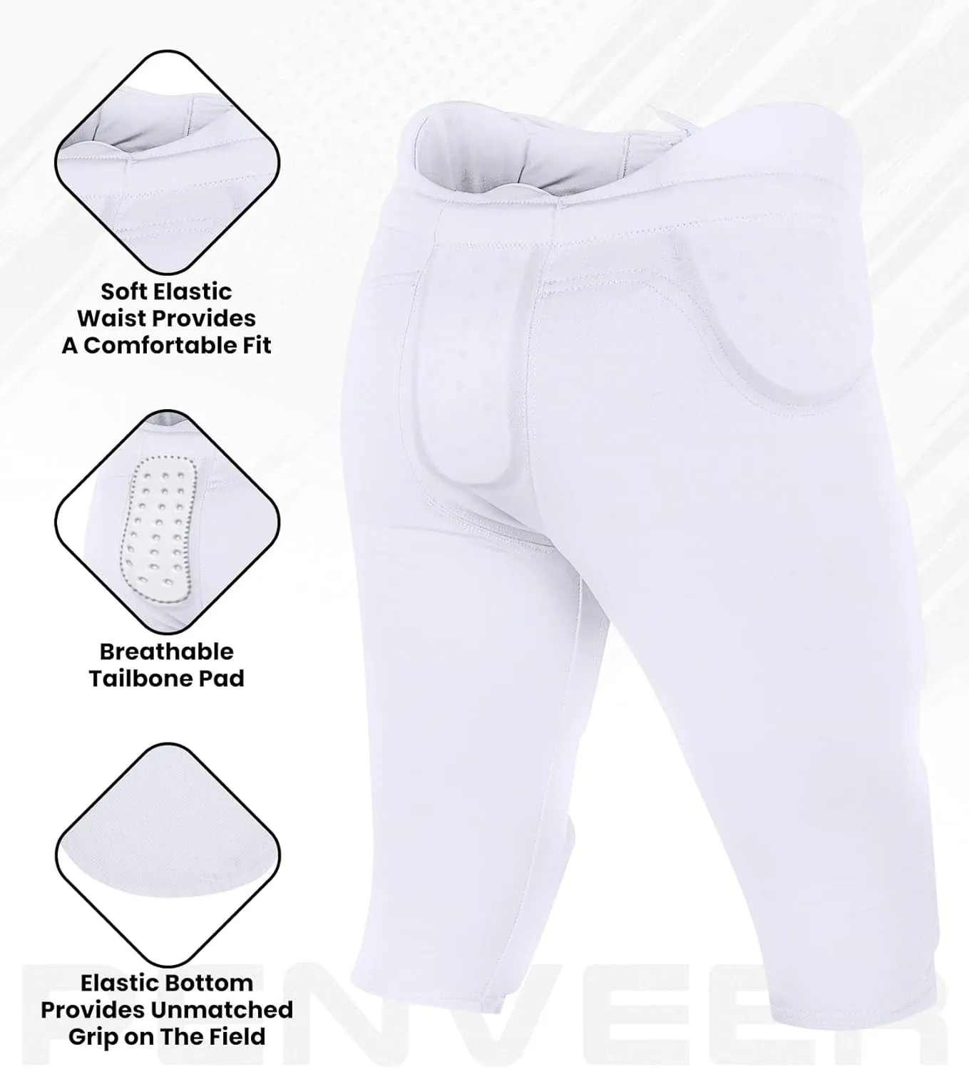 Youth Football Pants - Safety Integrated Comfortable Youth Football Practice Pants for Boys
