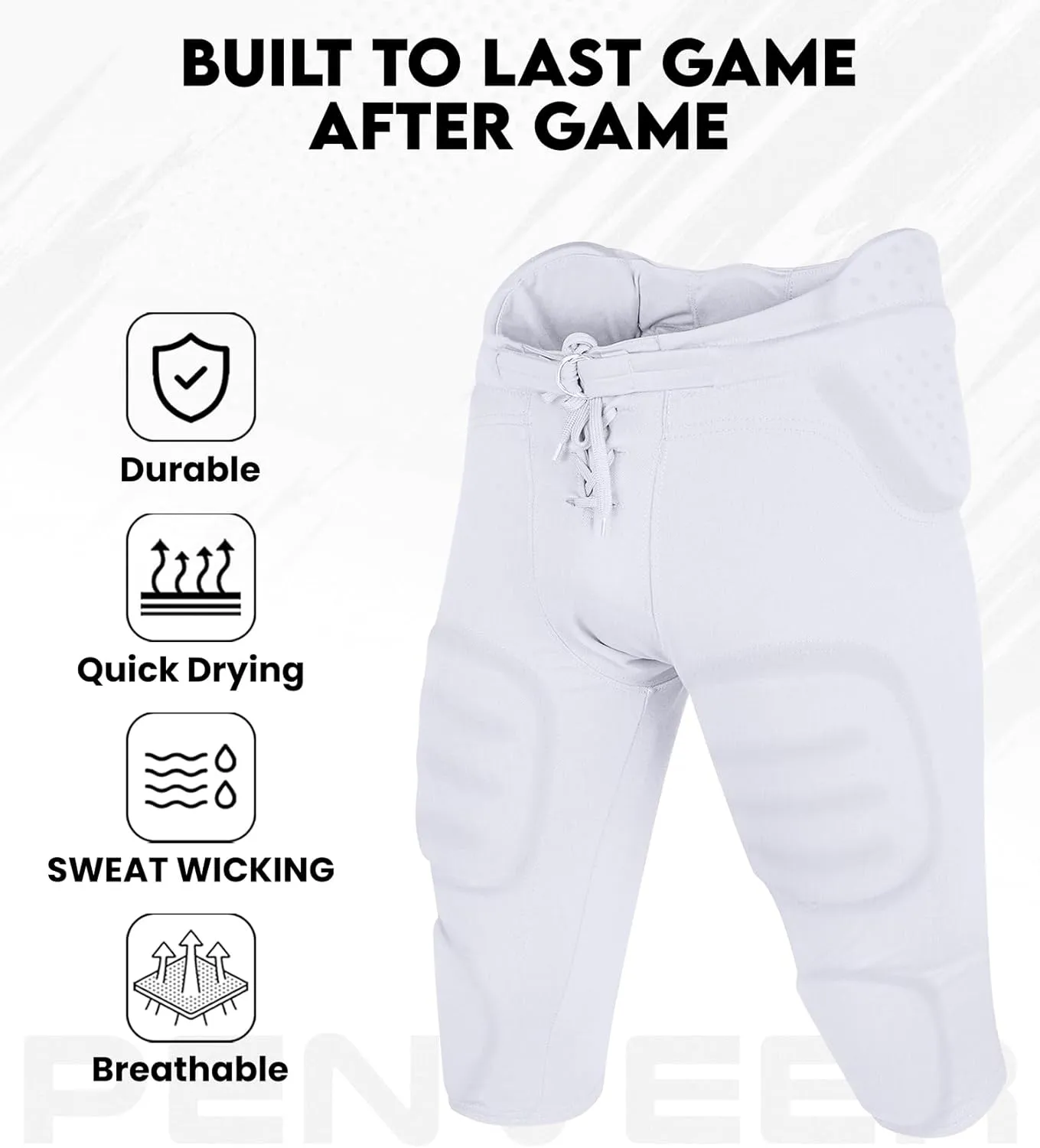 Youth Football Pants - Safety Integrated Comfortable Youth Football Practice Pants for Boys