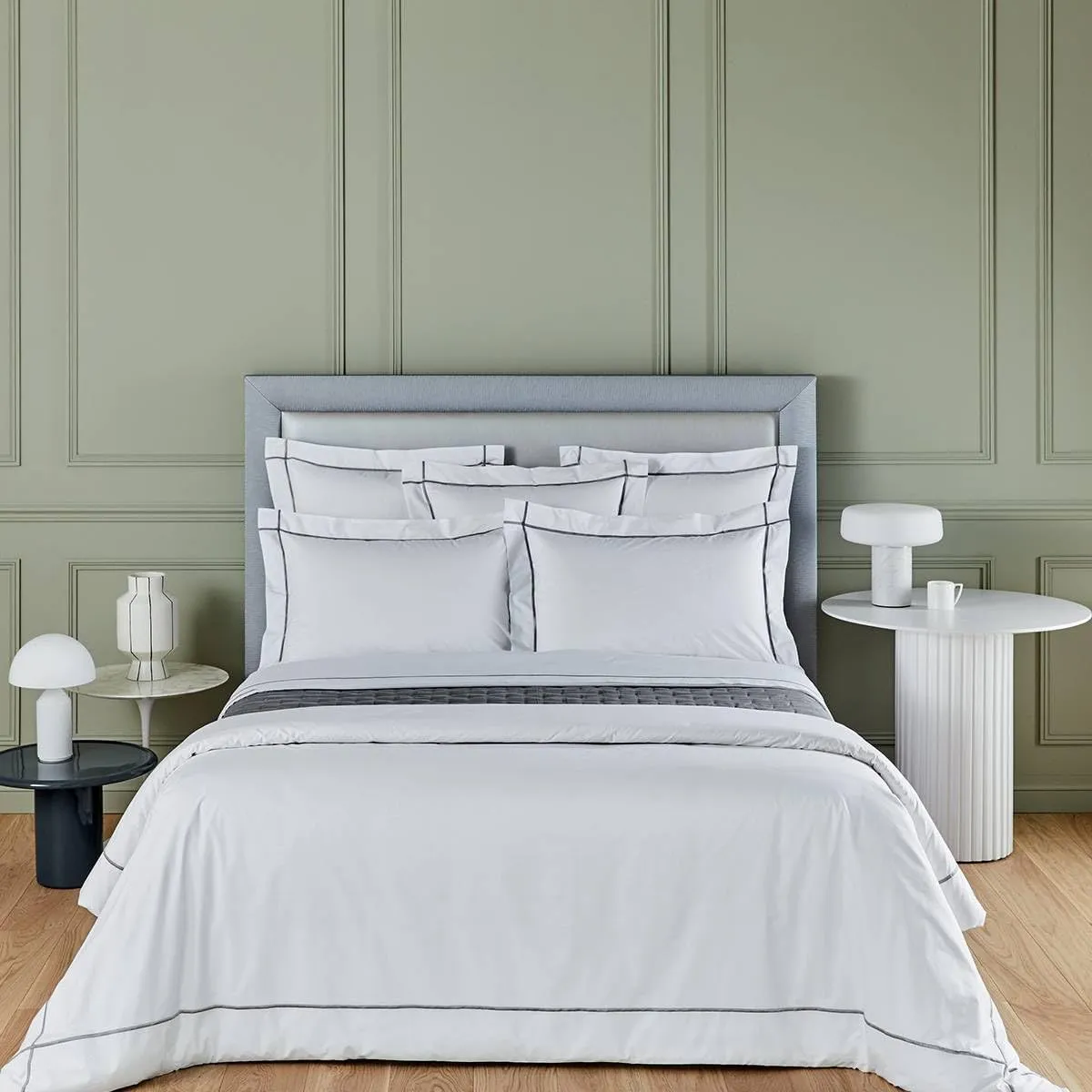 Yves Delorme Athena Platine (Platinum Grey) Pillowcase | 500 Thread Count, Cotton | Luxury Bedding from France