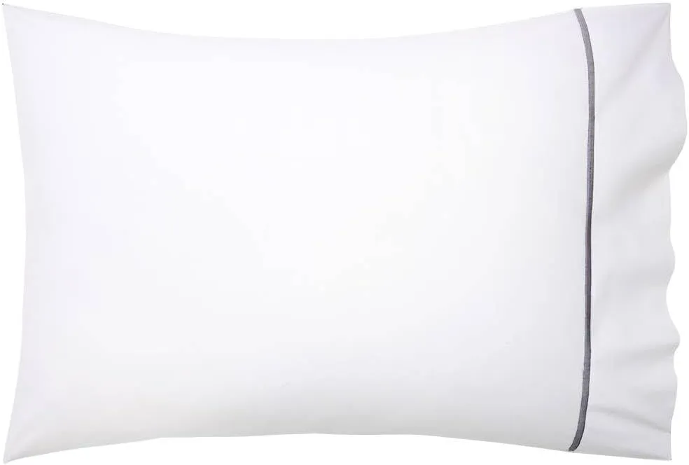 Yves Delorme Athena Platine (Platinum Grey) Pillowcase | 500 Thread Count, Cotton | Luxury Bedding from France