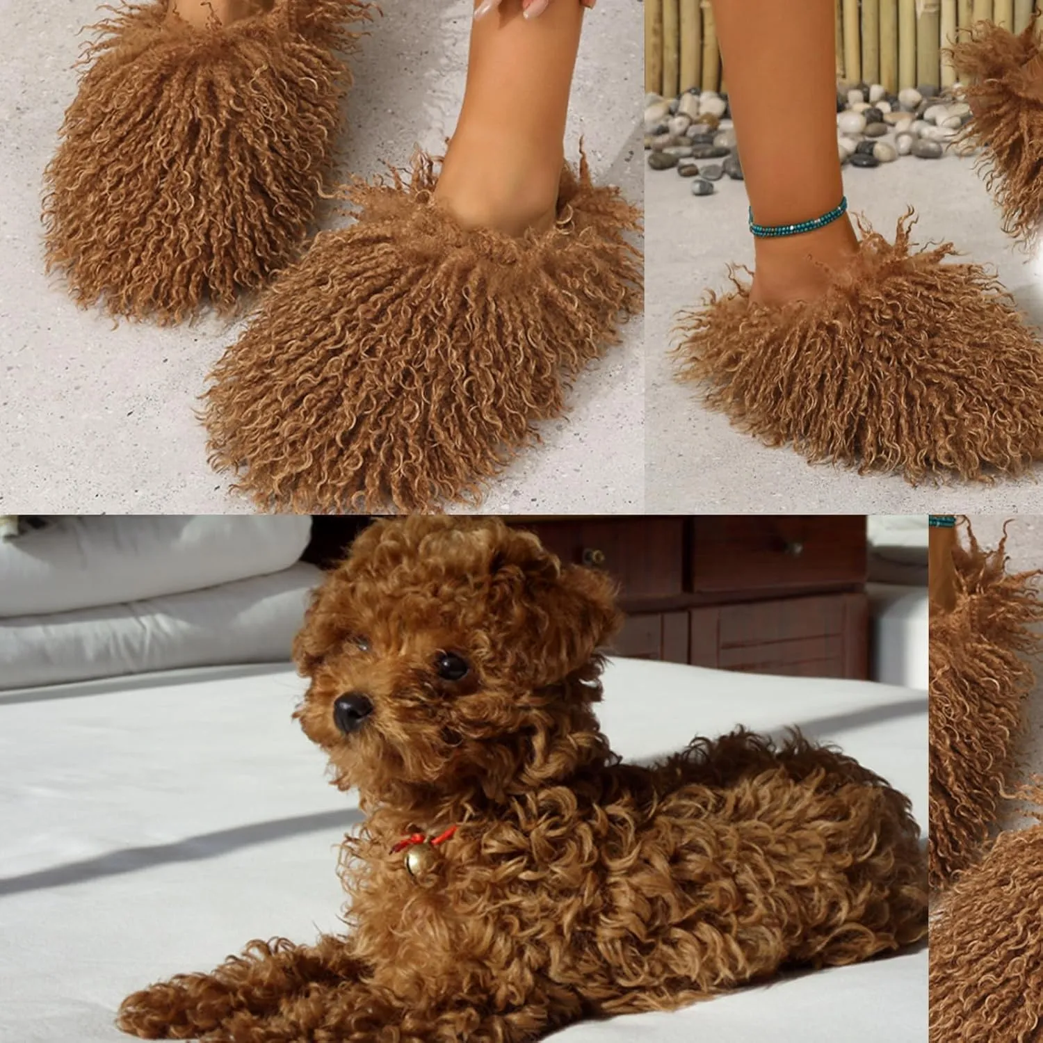YXCFEWD Women's Plush Faux Fur Slippers - Fluffy and Warm Slide-On Slipper for Cozy Comfort