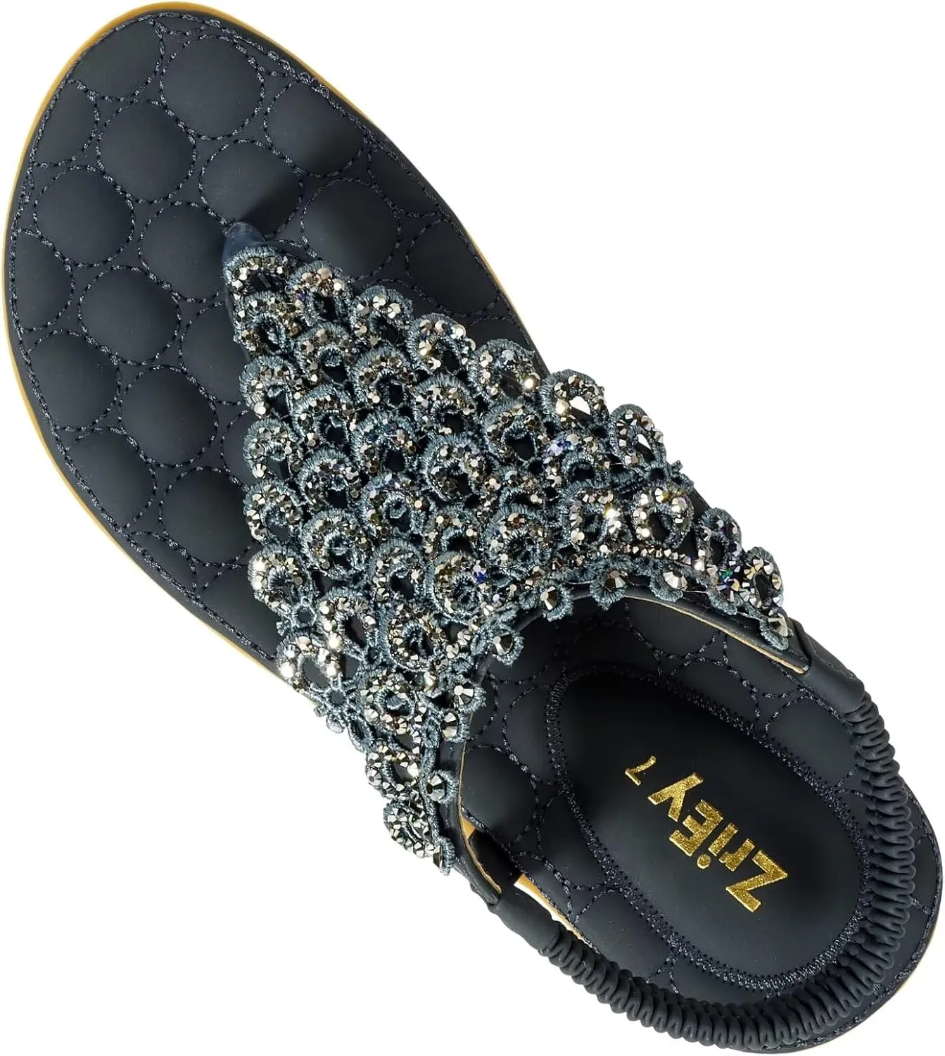 ZriEy Women's Open Toe Flat Sandals Dress Summer Sandals Non Slip Beach Sandal Shoes Elastic Ankle Strap Cute Comfortable Bohemia Flat Heel for Women